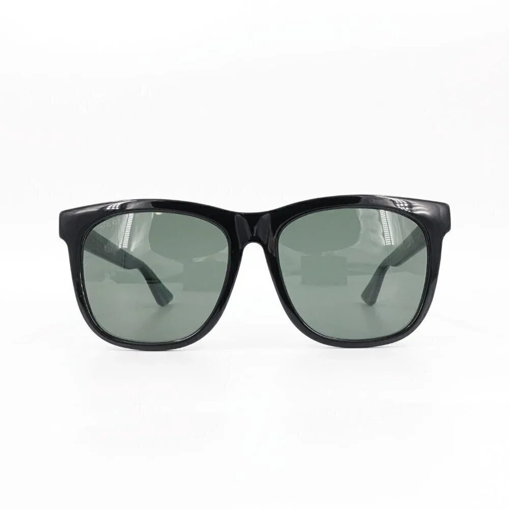 Gucci GG0057 Square Sunglasses Black Green OS